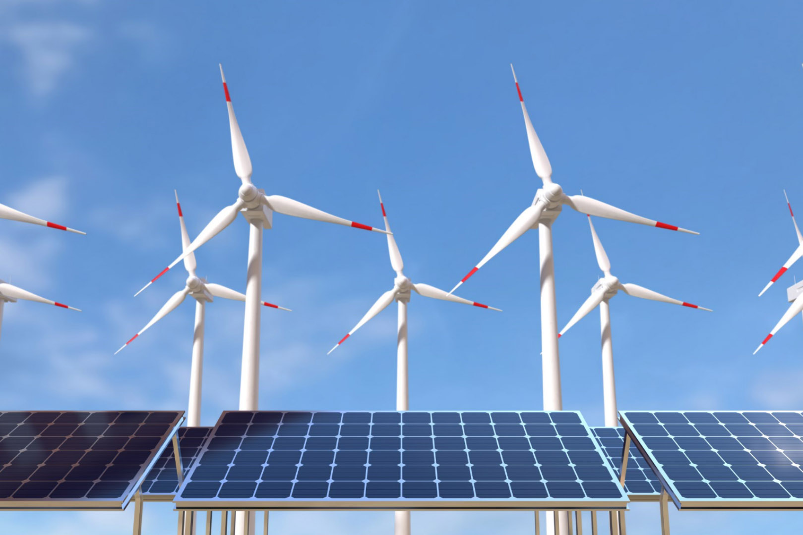 Image of miniature wind turbines and solar panels from the 'Wind Island', part of the Energetica exhibition that's coming to our museum soon.